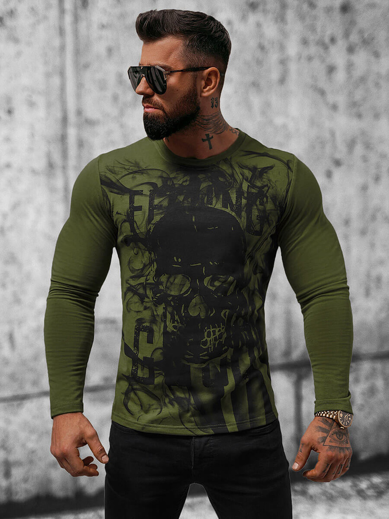 Longsleeve męski zielony OZONEE O/B257