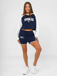 Komplet dresowy damski dwuczęściowy granatowo-biały OZONEE JS/M58631AB