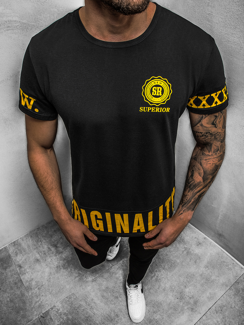 Футболка чоловіча Чорна OZONEE JS/SS11095Z