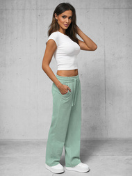 Spodnie jeansowe damskie wide leg miętowe OZONEE O/330097