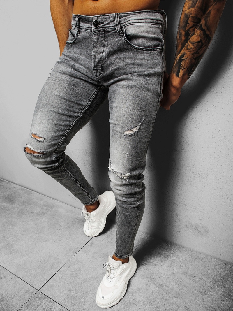 Spodnie jeansowe męskie szare OZONEE NB/MP0002G