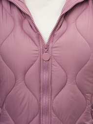 Kamizelka damska długa pikowana z kapturem różowa OZONEE O/H928/38