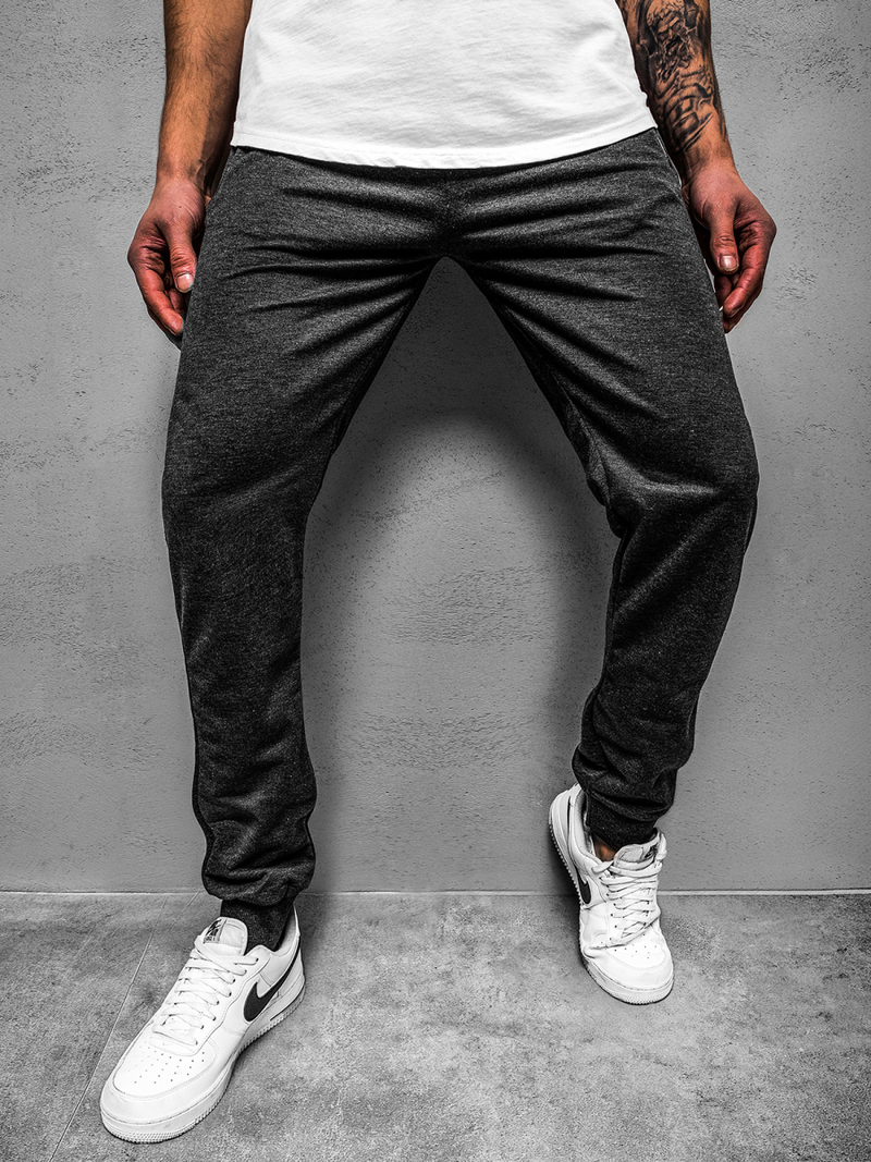 Spodnie dresowe męskie grafitowe js/xw003sz