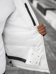 Kurtka zimowa męska biała OZONEE JS/HH011/45Z