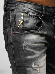 Spodnie jeansowe męskie czarne OZONEE NB/MP0024N