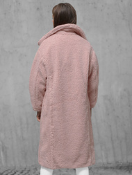 Płaszcz zimowy damski polarowy różowy OZONEE O/Z01