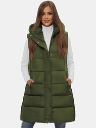 Стьобаний жіночий жилет Зелена OZONEE O/81276