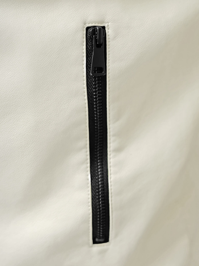 Kurtka skórzana męska bomberka ecru OZONEE JS/11Z8107