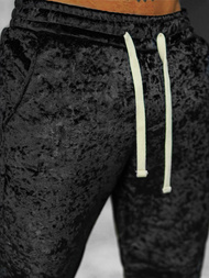 Komplet dresowy męski welurowy czarny OZONEE O/D8123/9153