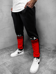 Spodnie dresowe męskie czarno-czerwone OZONEE JS/AM122Z