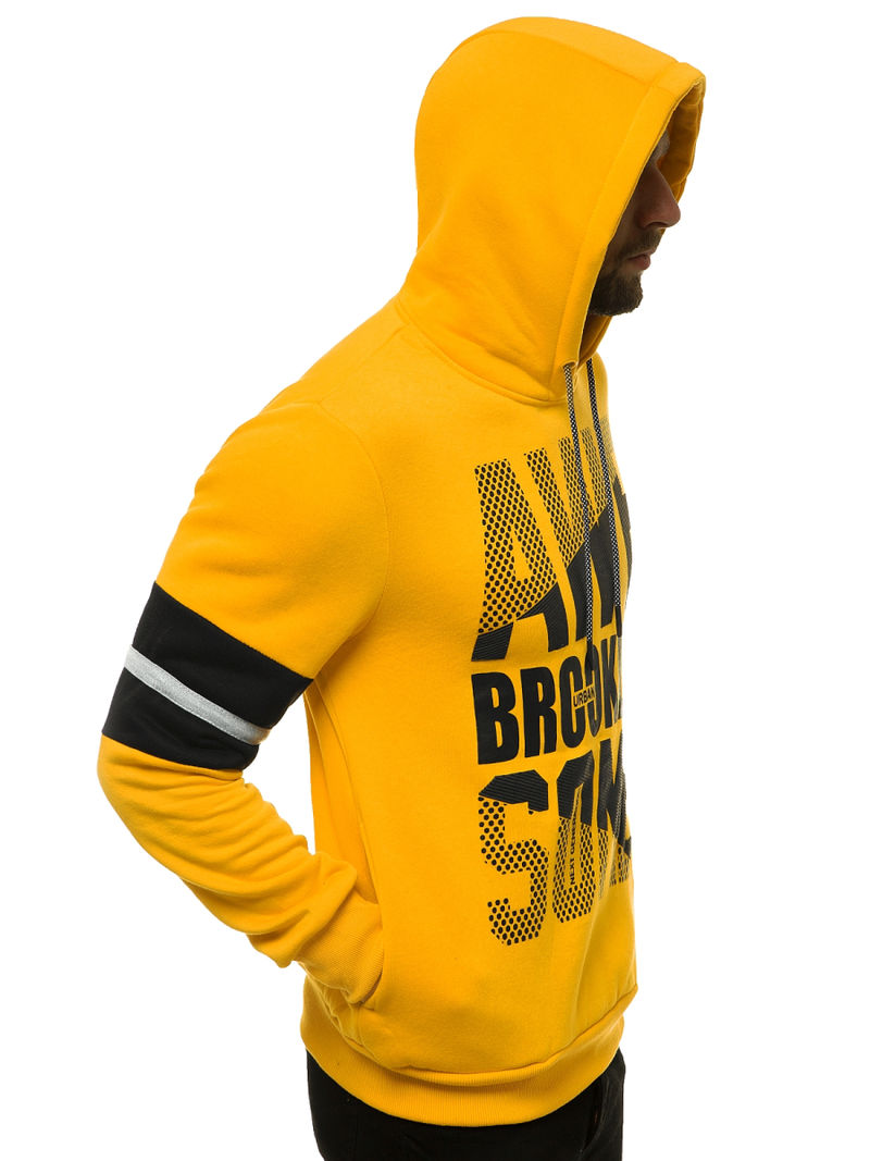 Bluza z kapturem męska żółta OZONEE JS/KS2141Z