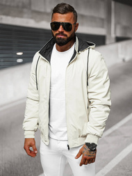 Чоловіча двостороння куртка чорна/Кремова OZONEE JS/84M3038/280