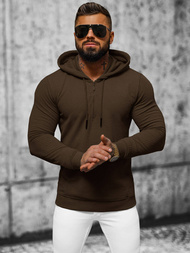 Bluza z kapturem męska brązowa OZONEE O/TB2273