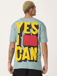 T-Shirt męski z nadrukiem miętowy OZONEE MR/21540