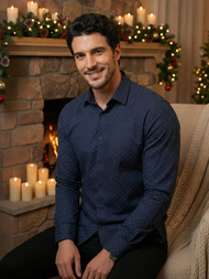 Koszula męska elegancka granatowa OZONEE V/V183Z