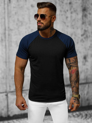 Футболка чоловіча Чорно-ультрамаринова OZONEE JS/8T82/3Z