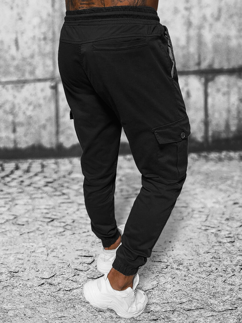 Чоловічі штани джоггери чорнi OZONEE O/PAN23023