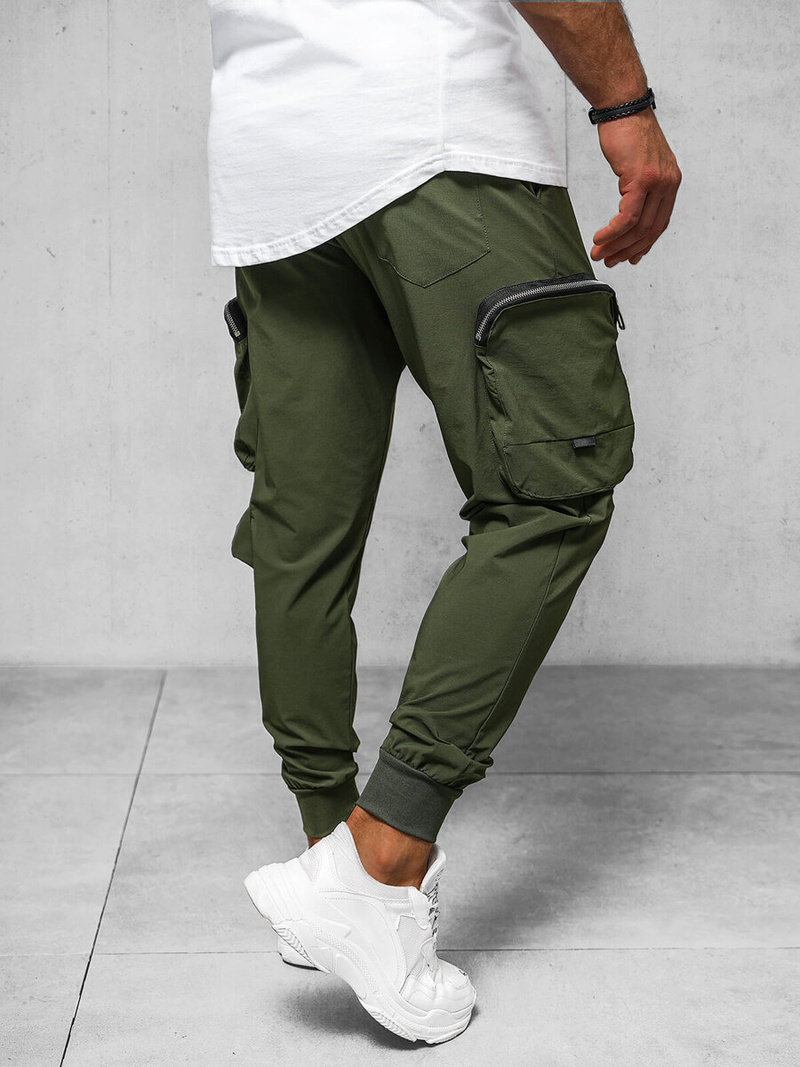Spodnie męskie chino joggery khaki OZONEE O/PS5519