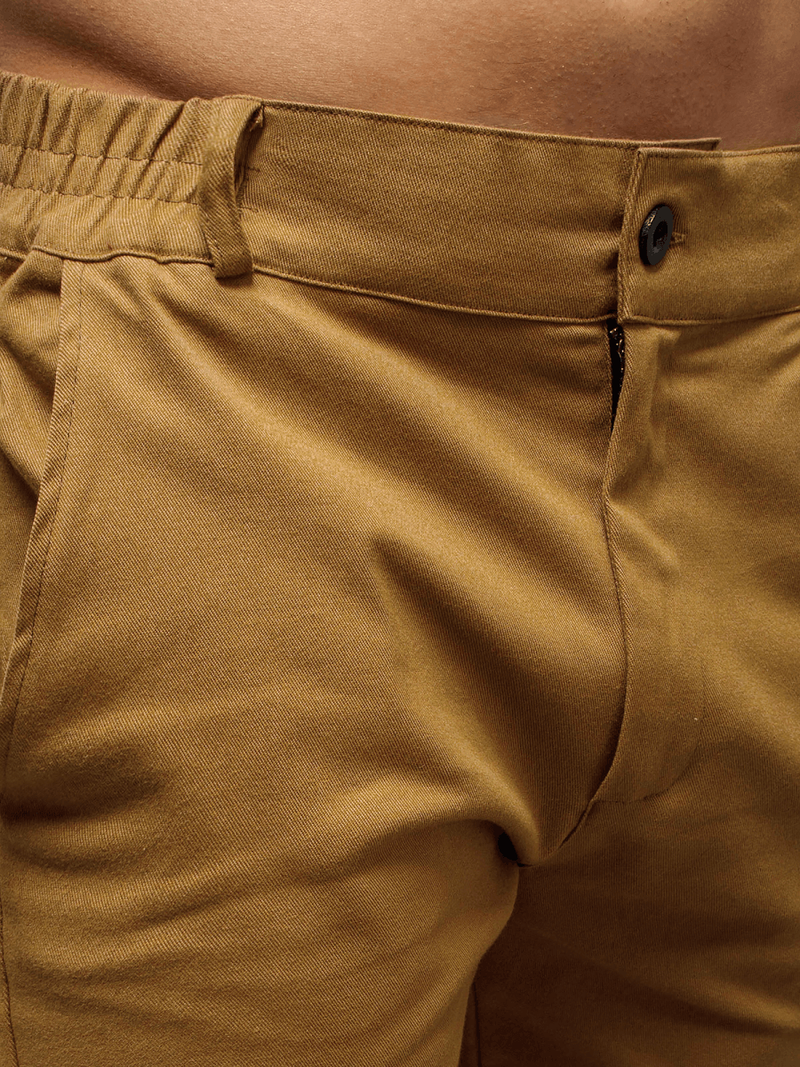 Spodnie męskie chino joggery camelowe OZONEE C/109