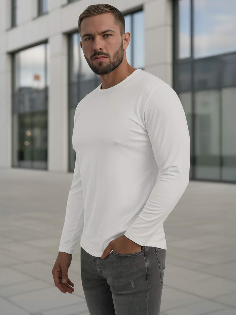 Сорочка з довгим рукавом чоловіча Бiла OZONEE JS/DB71/2