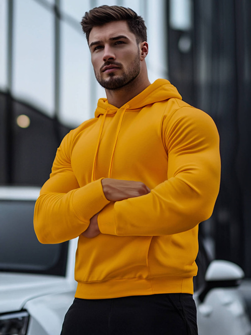 Bluza męska z kapturem camelowa OZONEE JS/2009Z