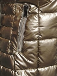 Kurtka zimowa damska długa z futerkiem złota OZONEE JS/16M9120/403