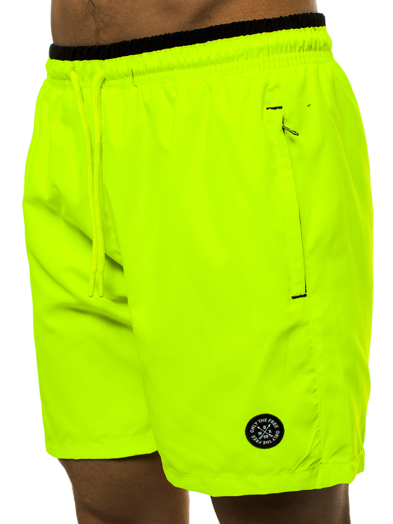 Spodenki kąpielowe męskie żółto-neonowe OZONEE MAD/4262