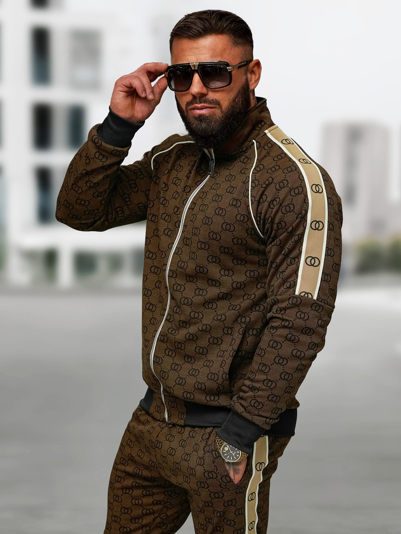 Спортивний костюм чоловічій Темно-Бежевi OZONEE O/FF5110AB