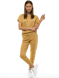 Komplet dresowy dwuczęściowy damski beżowy OZONEE O/MB1001/21