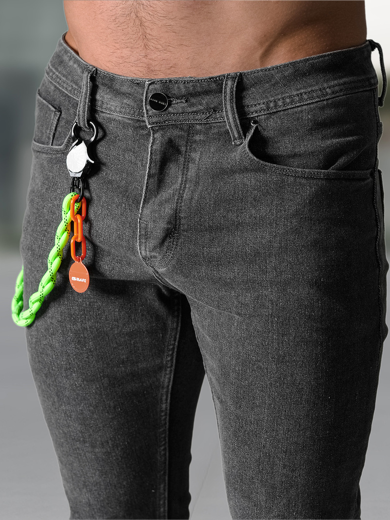 Spodnie jeansowe męskie slim fit grafitowe OZONEE NB/MP0191G