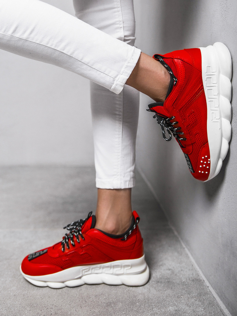 Sneakersy damskie czerwone OZONEE G/2021