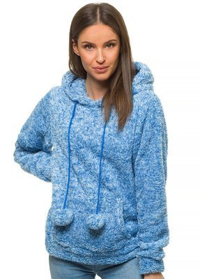 Bluza damska z kapturem niebieska OZONEE JS/HH034/9