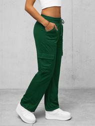 Spodnie damskie z szeroką nogawką zielone OZONEE O/HGM6616