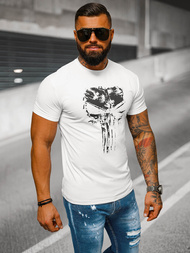 T-shirt męski slim fit biały OZONEE NB/MT3045