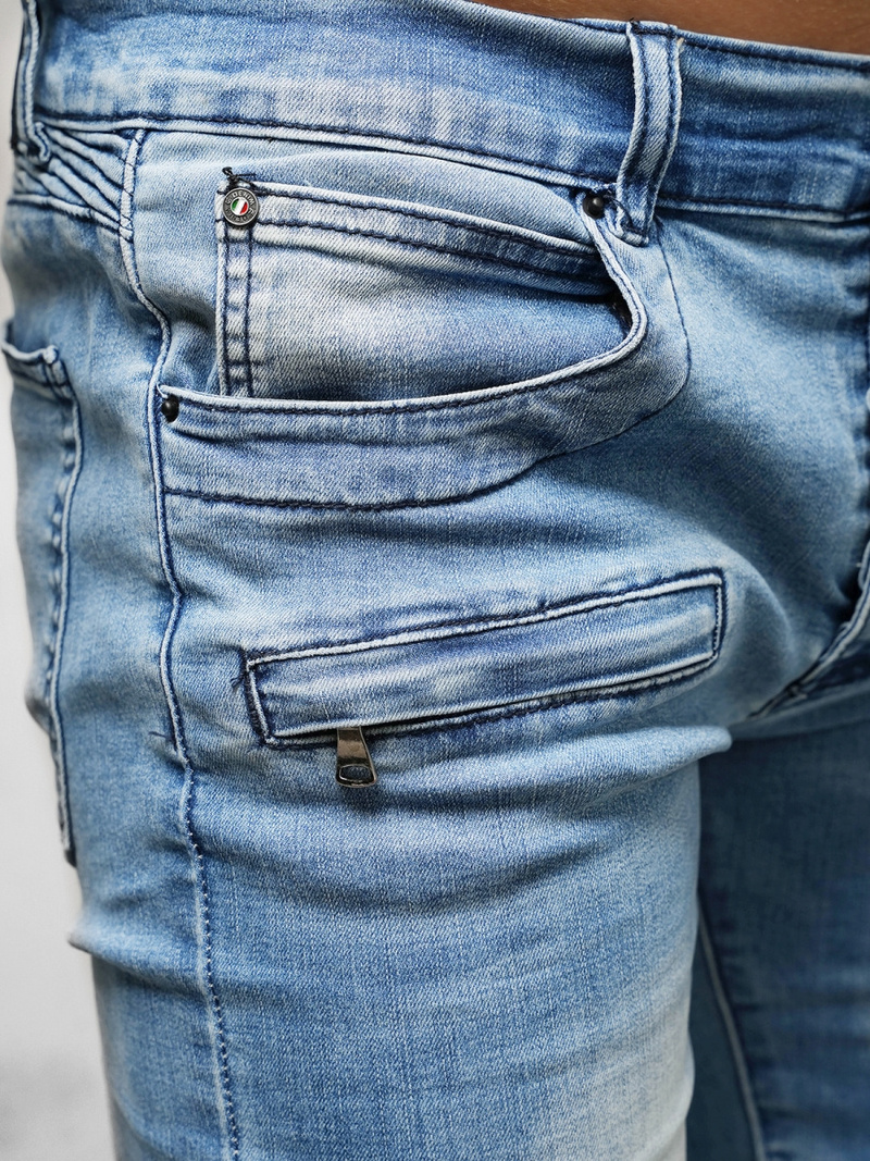Spodnie jeansowe męskie jasno-niebieskie OZONEE NB/MP0029BC