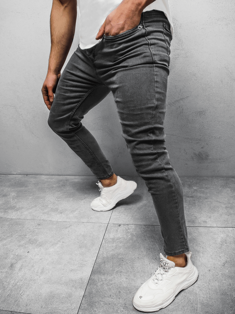 Spodnie jeansowe męskie czarne OZONEE DP/696/1