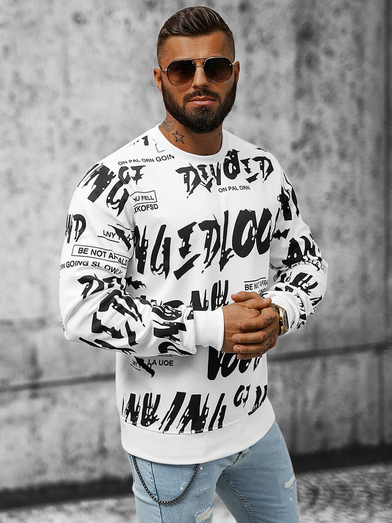 Bluza męska biała OZONEE JS/8B1107/1