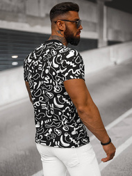 T-shirt męski czarny OZONEE JS/8T1205/3