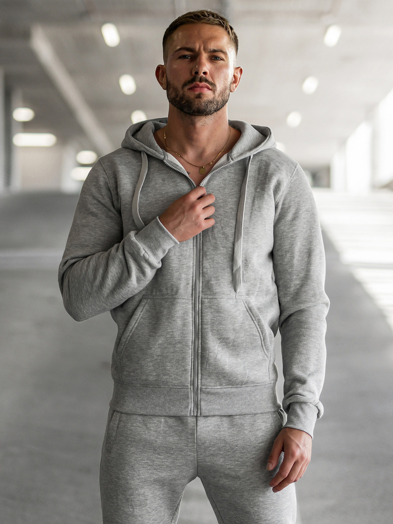 Komplet dresowy męski szary OZONEE JS/68C10386/2Z