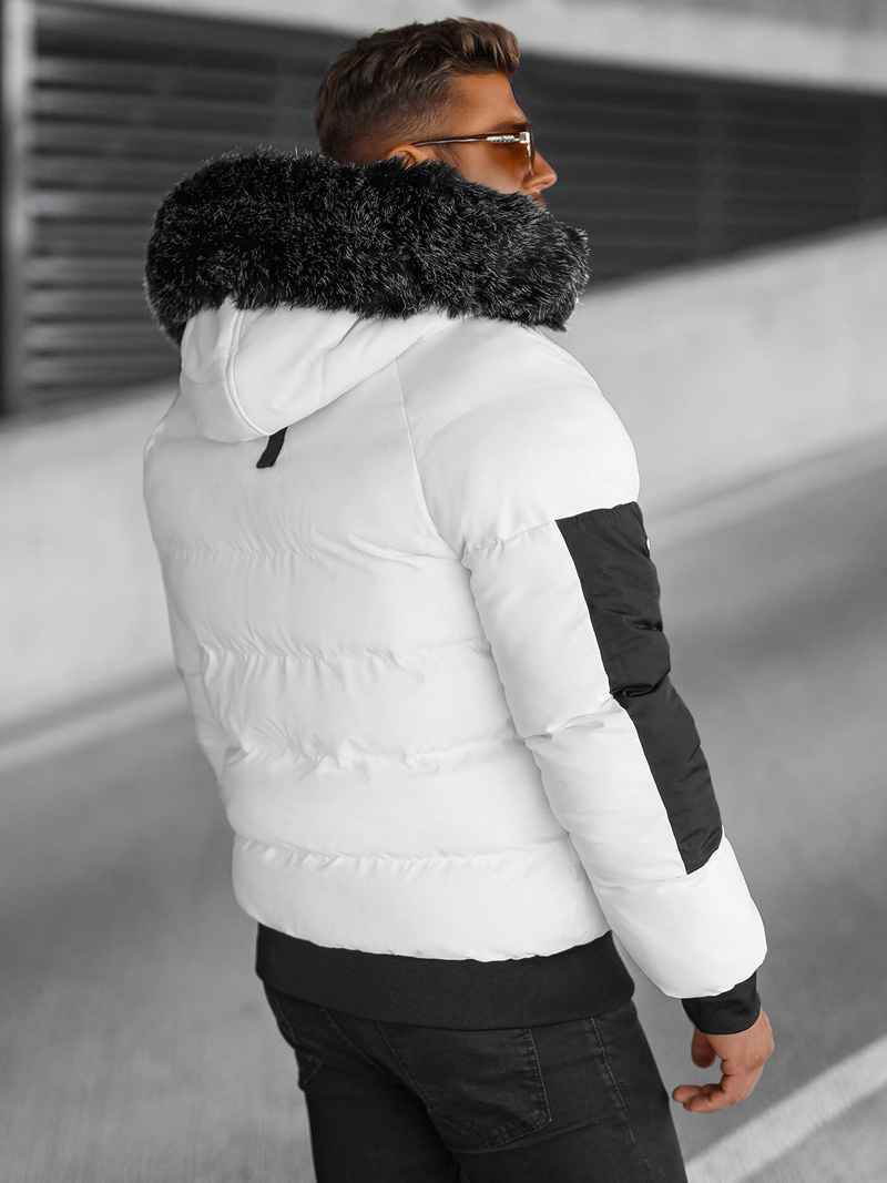 Kurtka zimowa męska pikowana biała OZONEE O/M798Z