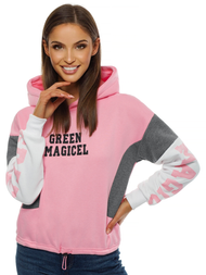 Bluza z kapturem damska jasnoróżowa OZONEE JS/KSW2025