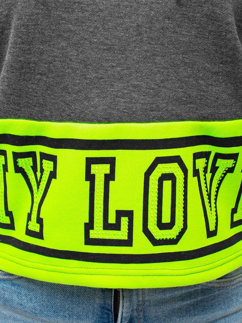 Bluza z kapturem damska grafitowa OZONEE JS/KSW2034