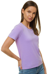 T-Shirt damski bez nadruku jasno-fioletowy OZONEE JS/SD211/102