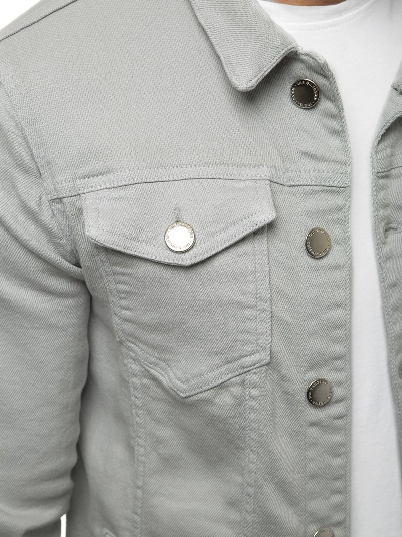 Kurtka jeans męska szara OZONEE G/620