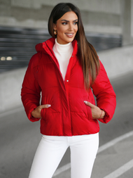 Kurtka zimowa damska pikowana czerwona OZONEE JS/16M9188/270Z