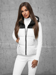 Kamizelka damska pikowana biała OZONEE JS/16M9112/281