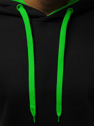 Bluza z kapturem męska czarno-zielona OZONEE JS/2012Z