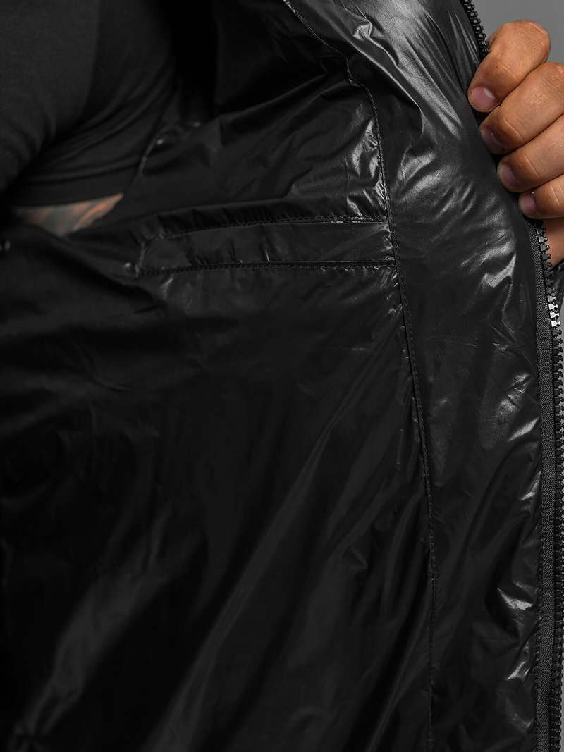 Kurtka zimowa męska długa czarna OZONEE O/M3205Z