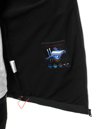 Kurtka softshell męska z kapturem czarno-pomarańczowa OZONEE GE/12263