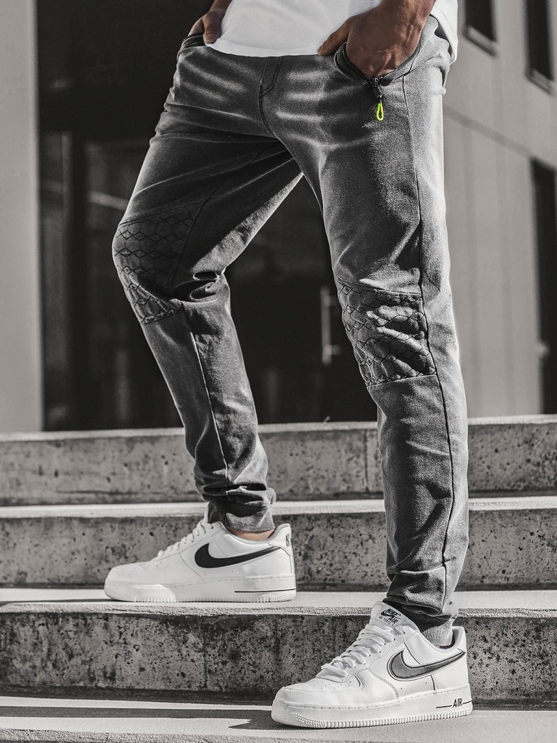Spodnie męskie jogger czarne OZONEE JS/KK1106